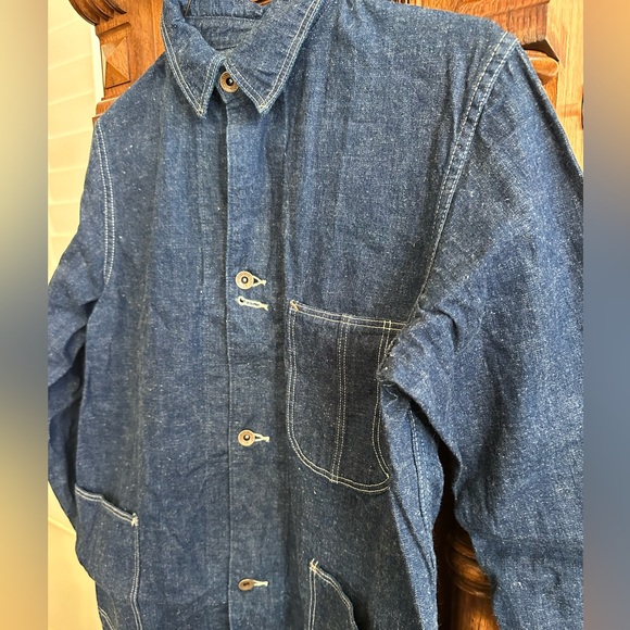 Orslow 1940 Vintage Lined Denim 4 Pocket Coverall Jacket Size 1 - Picture 4 of 11